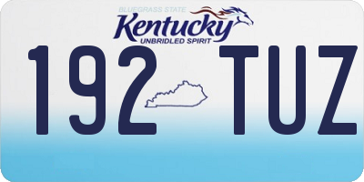 KY license plate 192TUZ