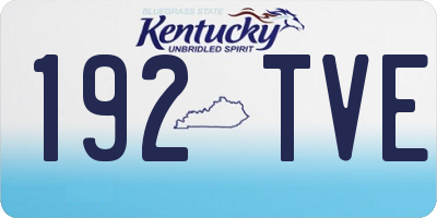 KY license plate 192TVE