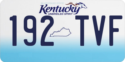 KY license plate 192TVF