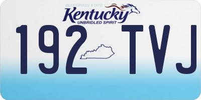 KY license plate 192TVJ