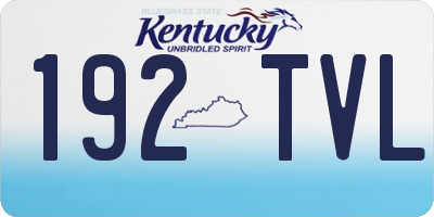 KY license plate 192TVL