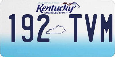 KY license plate 192TVM