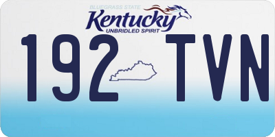 KY license plate 192TVN
