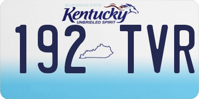 KY license plate 192TVR