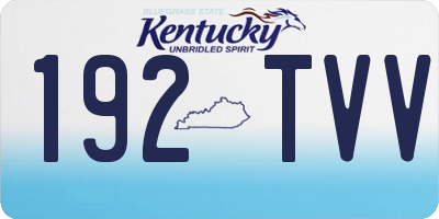 KY license plate 192TVV