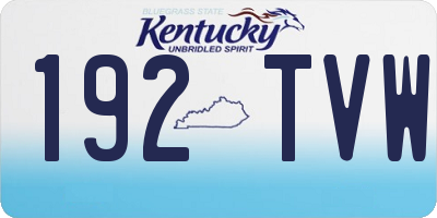 KY license plate 192TVW