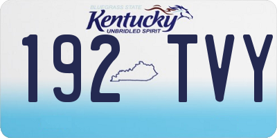 KY license plate 192TVY