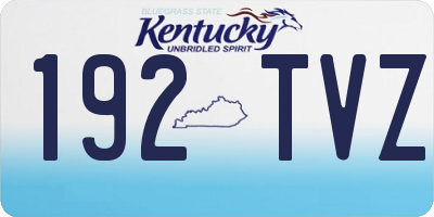 KY license plate 192TVZ