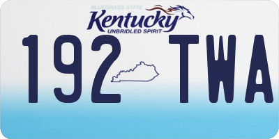 KY license plate 192TWA