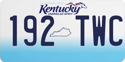 KY license plate 192TWC