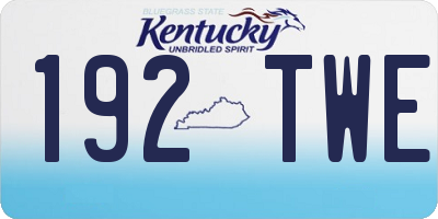 KY license plate 192TWE