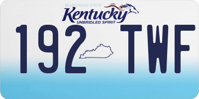 KY license plate 192TWF