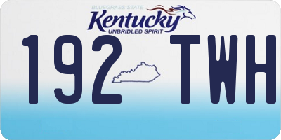 KY license plate 192TWH