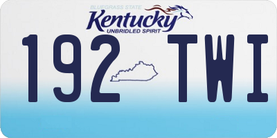 KY license plate 192TWI
