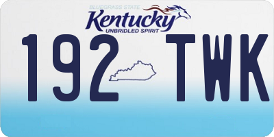 KY license plate 192TWK
