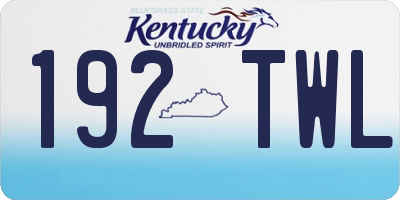 KY license plate 192TWL