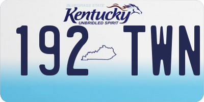 KY license plate 192TWN