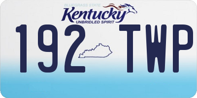 KY license plate 192TWP