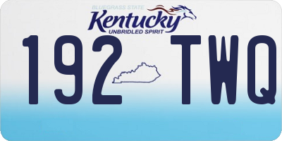 KY license plate 192TWQ