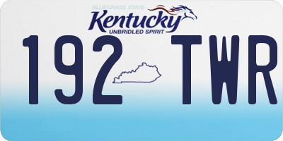 KY license plate 192TWR