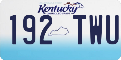 KY license plate 192TWU