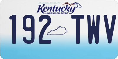 KY license plate 192TWV