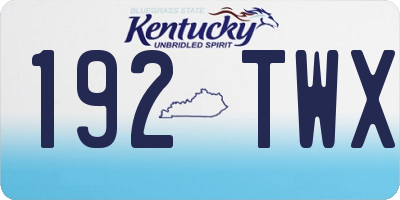 KY license plate 192TWX