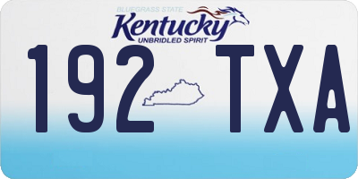 KY license plate 192TXA
