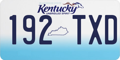 KY license plate 192TXD