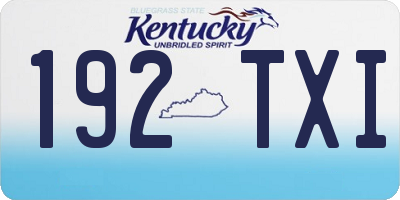 KY license plate 192TXI