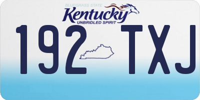 KY license plate 192TXJ