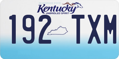 KY license plate 192TXM