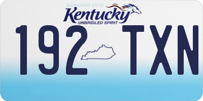 KY license plate 192TXN