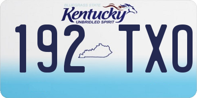 KY license plate 192TXO