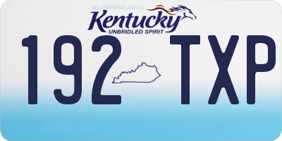 KY license plate 192TXP