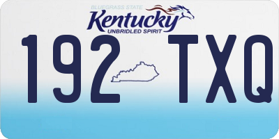 KY license plate 192TXQ