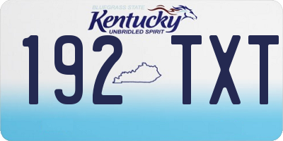KY license plate 192TXT