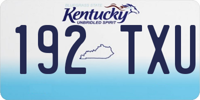 KY license plate 192TXU