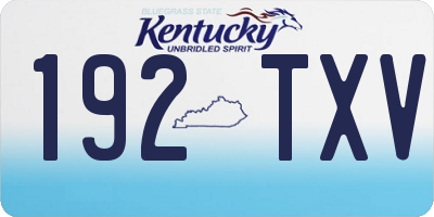KY license plate 192TXV
