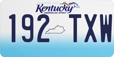 KY license plate 192TXW