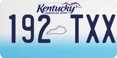 KY license plate 192TXX