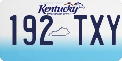 KY license plate 192TXY