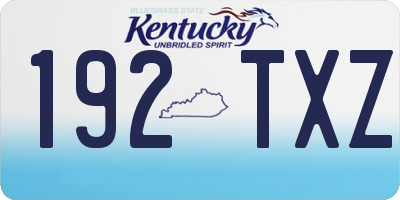 KY license plate 192TXZ