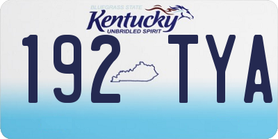 KY license plate 192TYA
