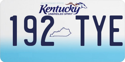 KY license plate 192TYE