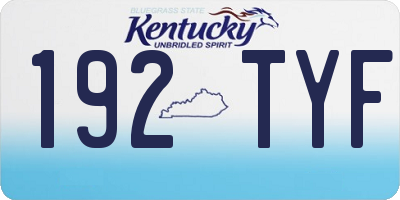 KY license plate 192TYF
