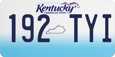 KY license plate 192TYI