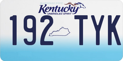 KY license plate 192TYK
