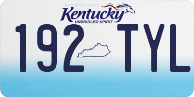 KY license plate 192TYL