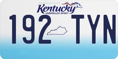 KY license plate 192TYN